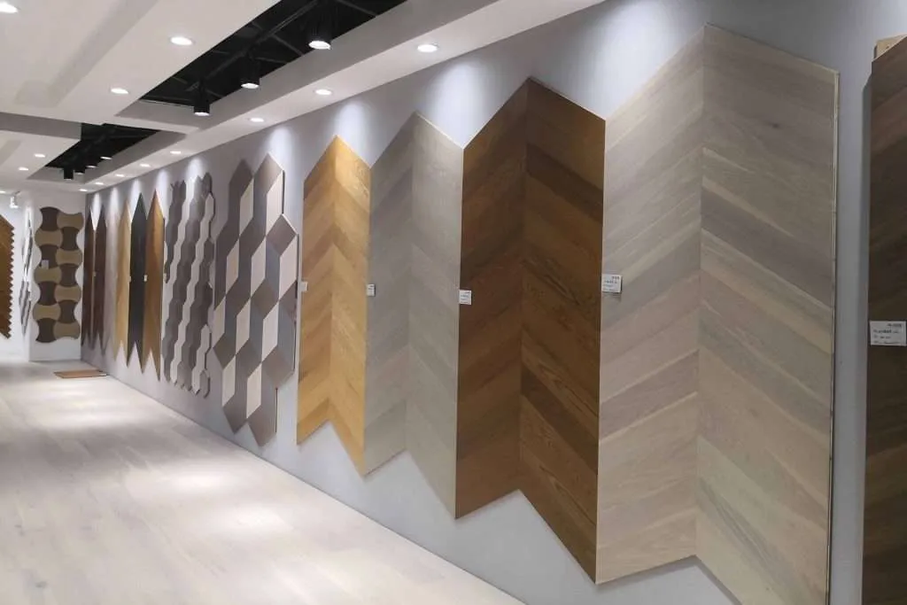 Chevron engineered flooring